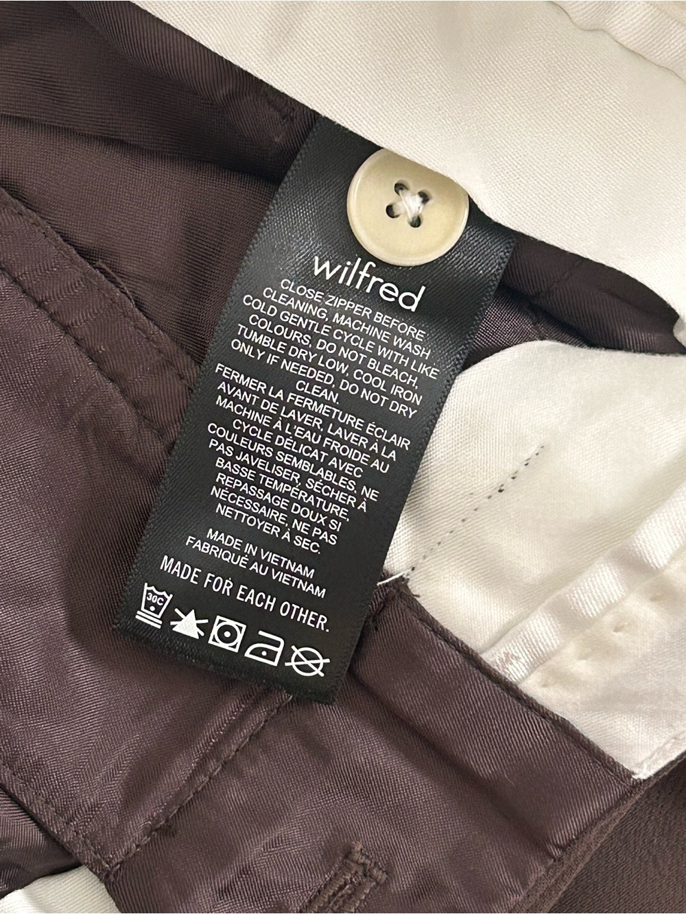 Aritzia Wilfred The Effortless Pant High Rise Wide Leg Rich Mocha Brown NWT 12 - Picture 7 of 7